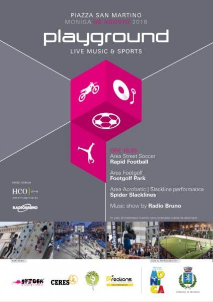 “Playground - live music & sports” : sabato 6 agosto a Moniga