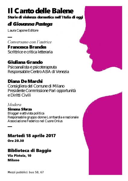 Il Canto delle Balene di Giovanna Pastega, presentazione alla Biblioteca di Baggio, Milano - 18 apri