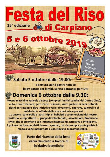 Festa del Riso - 5/6 Ottobre 2019 - Carpiano (MI)
