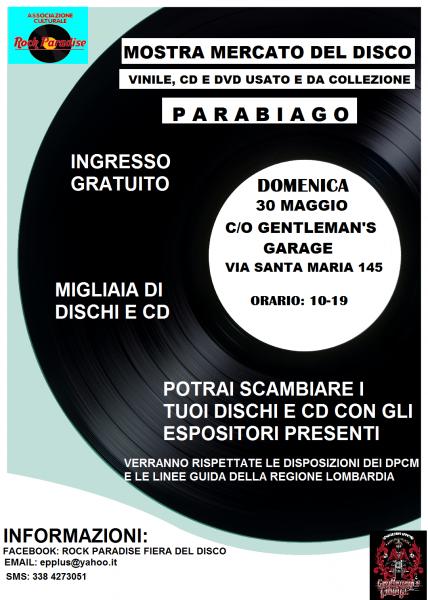 MOSTRA MERCATO DEL DISCO E CD – PARABIAGO 30 MAGGIO