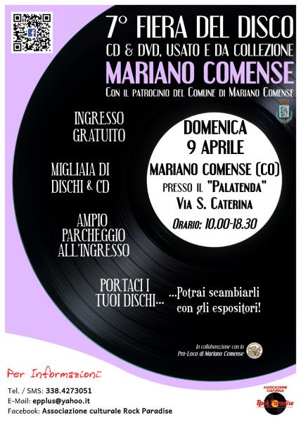 7^ MOSTRA MERCATO DEL DISCO, CD & DVD a MARIANO COMENSE(CO)