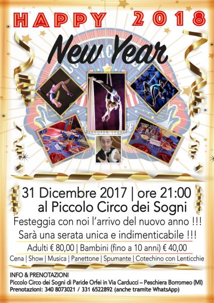 SPECIALE CAPODANNO A MILANO: CENONE E GRAN SPETTACOLO DI ARTE CIRCENSE, MAGIA, MUSICA LIVE