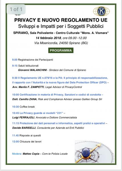 Privacy - GDPR: Sviluppi e Impatti per i Soggetti Pubblici
