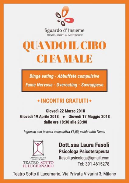 Quando il cibo ci fa male 3°ciclo di incontri