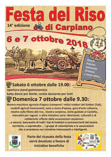 Festa del Riso - 6/7 Ottobre - Carpiano (MI)