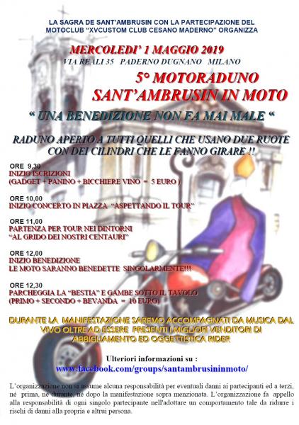 5° MOTORADUNO  SANT’AMBRUSIN IN MOTO 2019