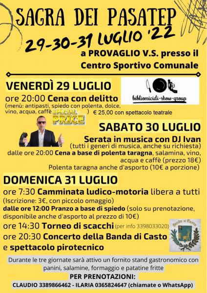cena con delitto sagra dei pasatep