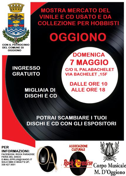 OGGIONO 7 MAGGIO 2023 – MOSTRA MERCATO DELVINILE E CD PER HOBBISTI